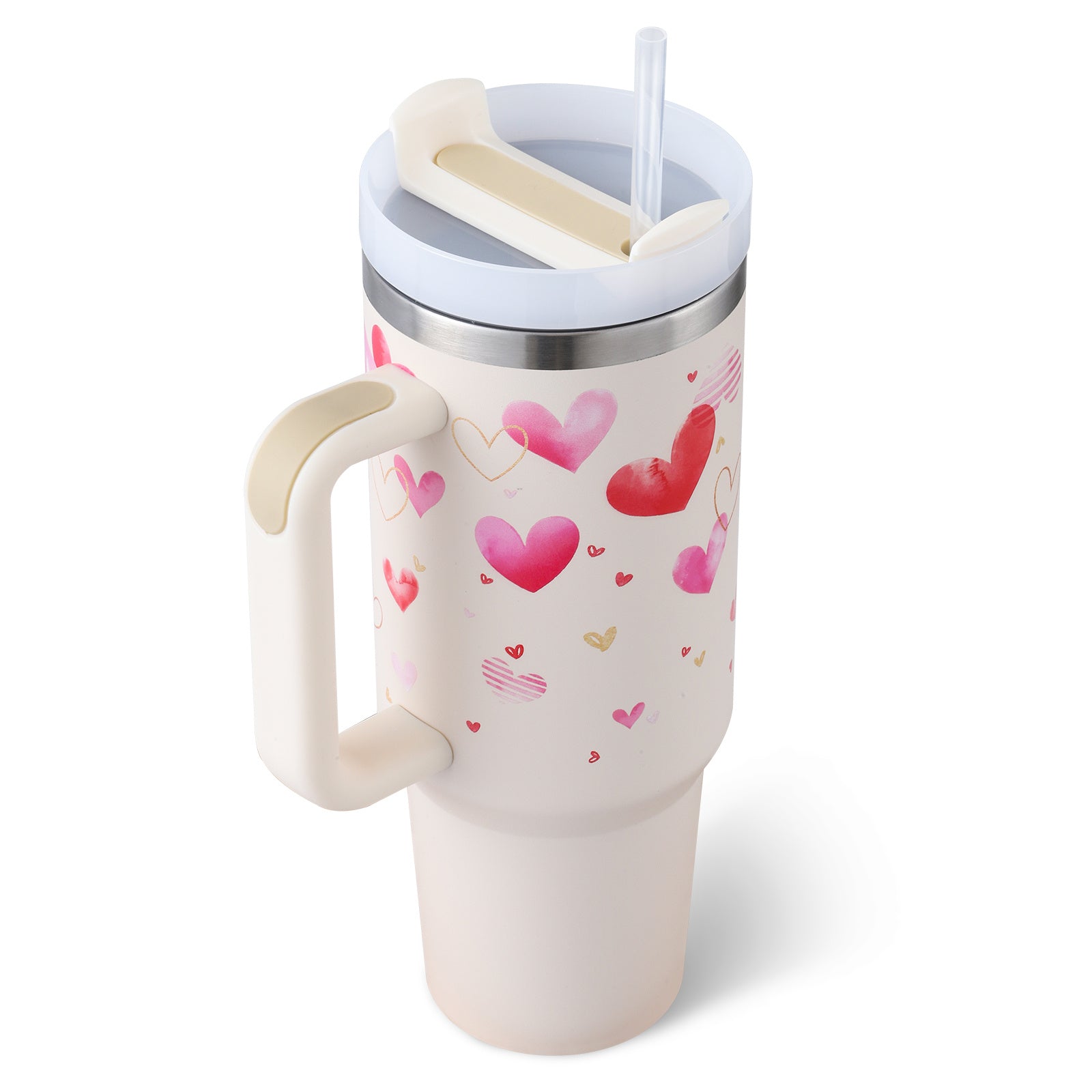 Vaso térmico con asa y tapa anti-derrames (1.200 ML / 40 Oz)