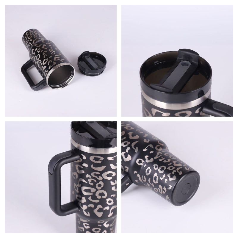 Vaso térmico con asa y tapa anti-derrames (1.200 ML / 40 Oz)