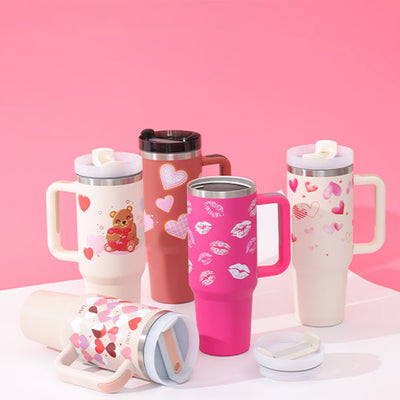 Vaso térmico con asa y tapa anti-derrames (1.200 ML / 40 Oz)